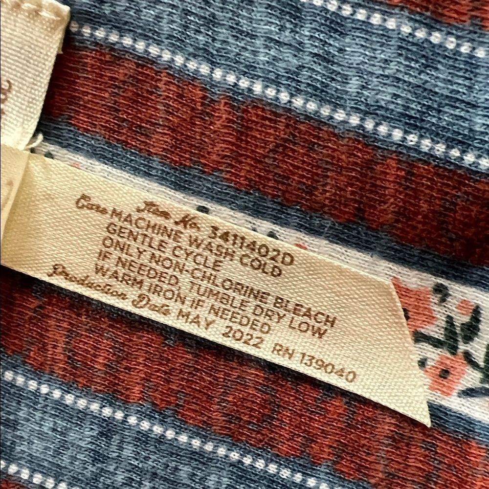 Matilda Jane Blue and Brown Striped Floral Dress Womens Large - Picture 3 of 11